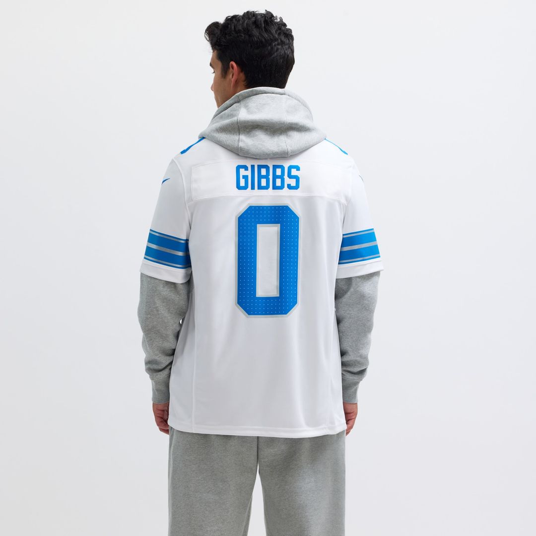 Detroit Lions Jahmyr Gibbs Nike White Vapor F.U.S.E. Limited Jersey
