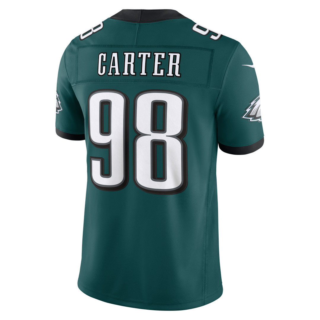 Philadelphia Eagles Jalen Carter Nike Midnight Green Team Vapor F.U.S.E. Stitched Limited Jersey