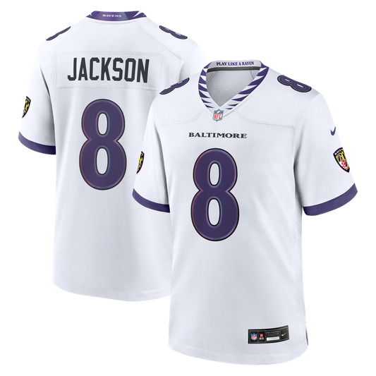Baltimore Ravens Lamar Jackson Nike White Game Jersey
