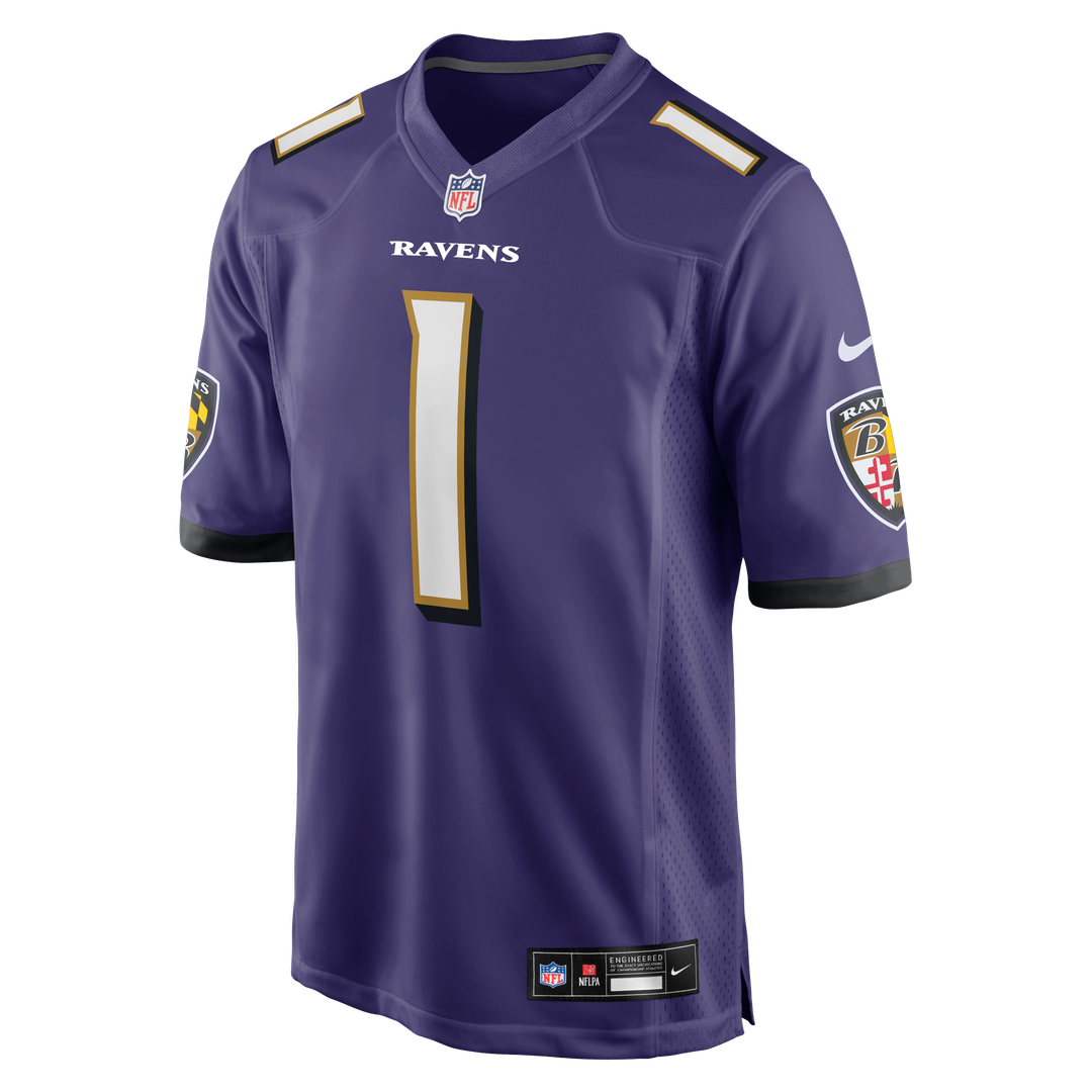 Baltimore Ravens Number 1 Dad Nike Purple Game Jersey