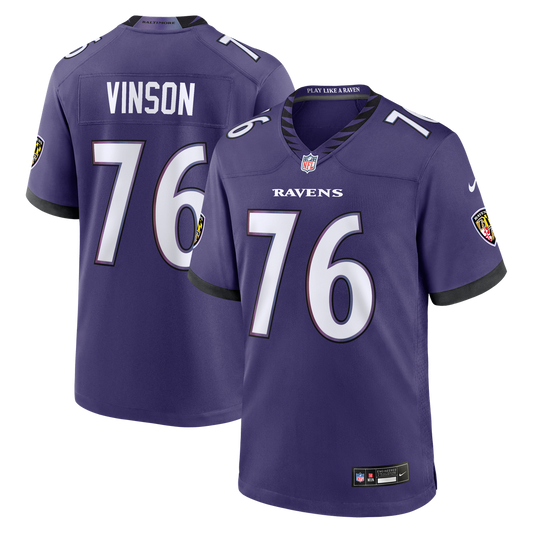 Baltimore Ravens Carson Vinson Nike Purple Team Game Jersey
