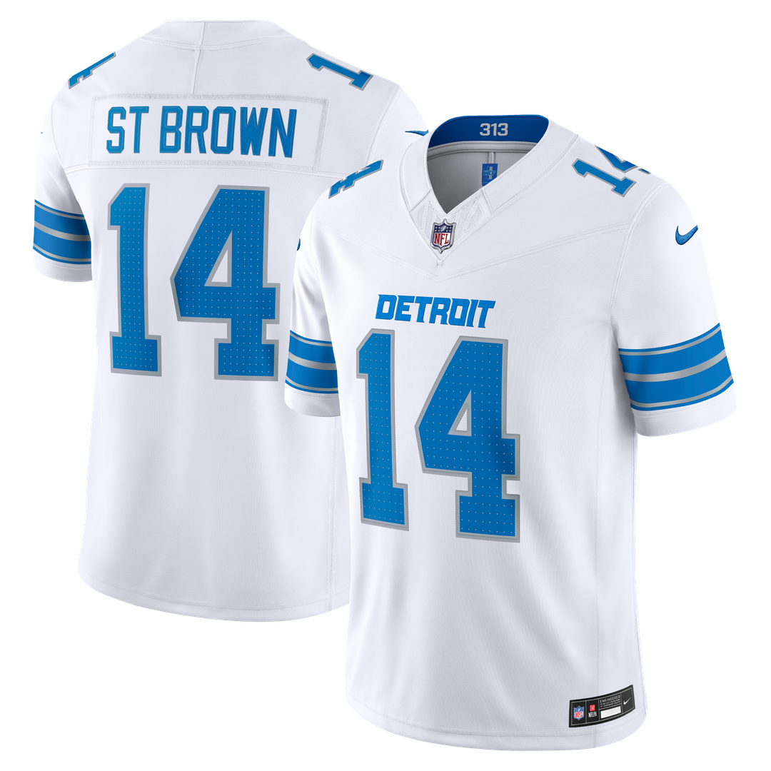 Detroit Lions Amon-Ra St. Brown Nike White Vapor F.U.S.E. Stitched Limited Jersey