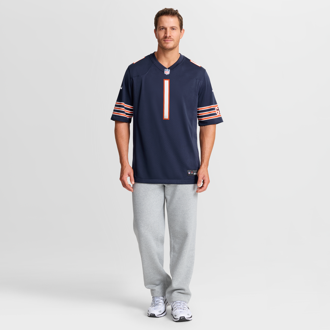 Chicago Bears Number 1 Groom Nike Navy Game Jersey