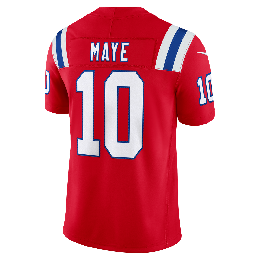 New England Patriots Drake Maye Nike White Vapor F.U.S.E. Stitched Limited Jersey