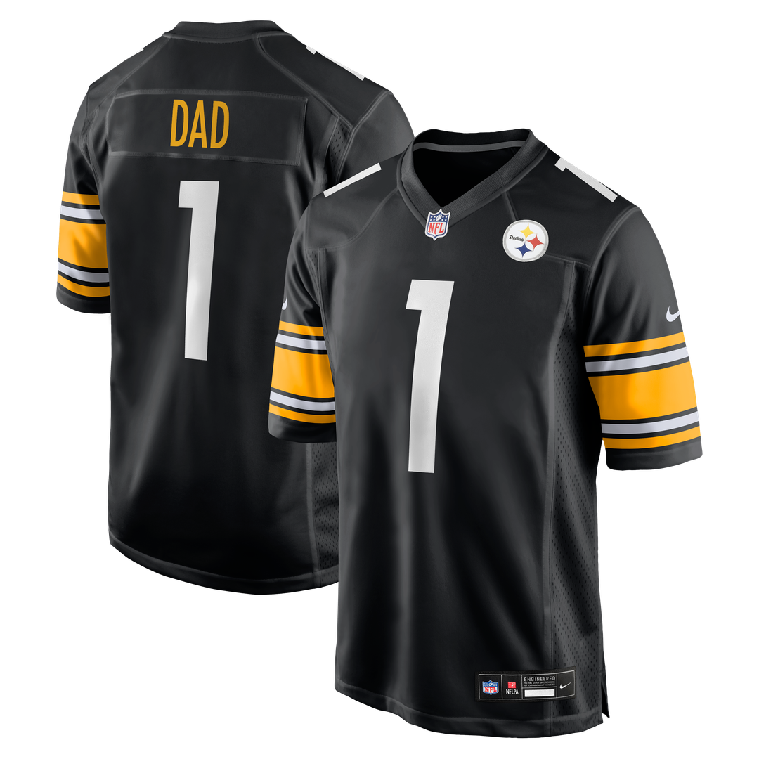 Pittsburgh Steelers Number 1 Dad Nike Black Game Jersey