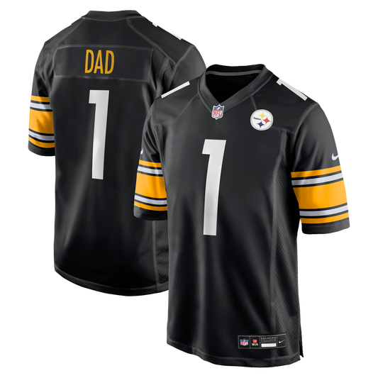 Pittsburgh Steelers Number 1 Dad Nike Black Game Jersey