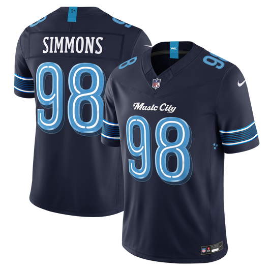 Tennessee Titans Jeffery Simmons Nike Navy 2026 Rivalries Collection Stitched Limited Jersey