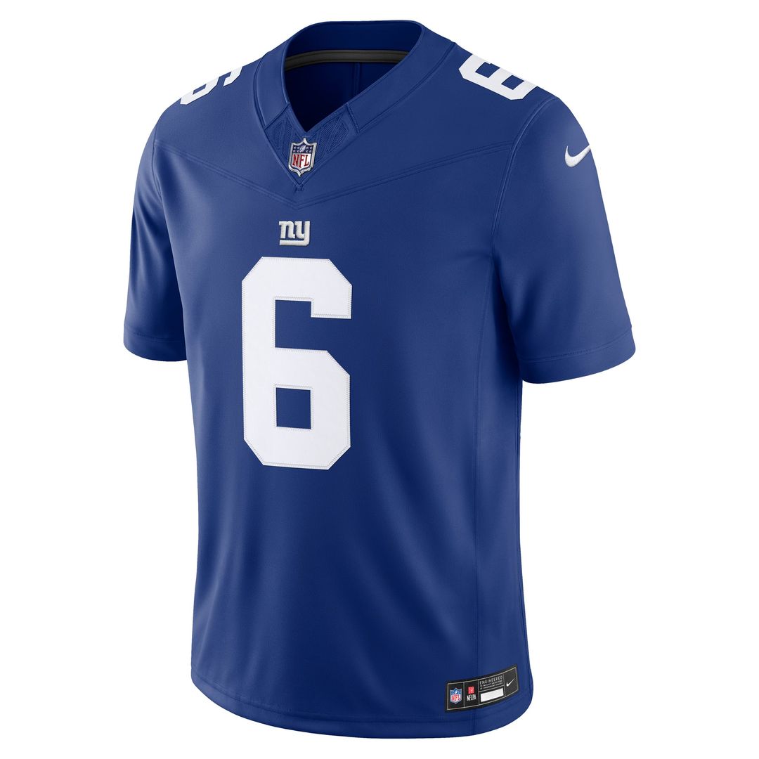 New York Giants Jaxson Dart Nike Royal Team Vapor F.U.S.E. Stitched Limited Jersey