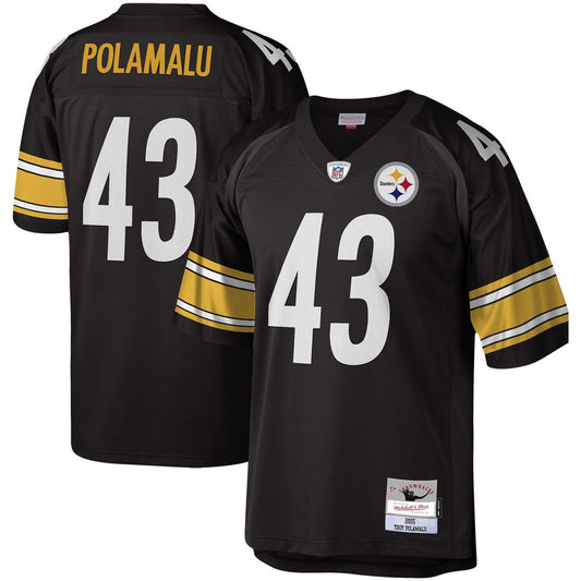Pittsburgh Steelers Troy Polamalu Mitchell & Ness Black Legacy Replica Jersey