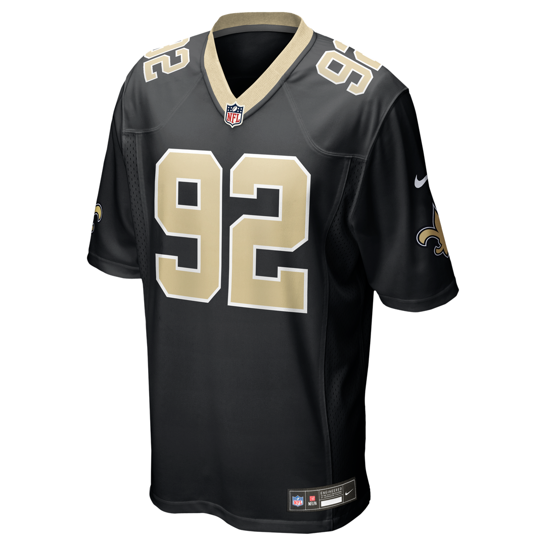 New Orleans Saints Davon Godchaux Nike Black Team Game Jersey