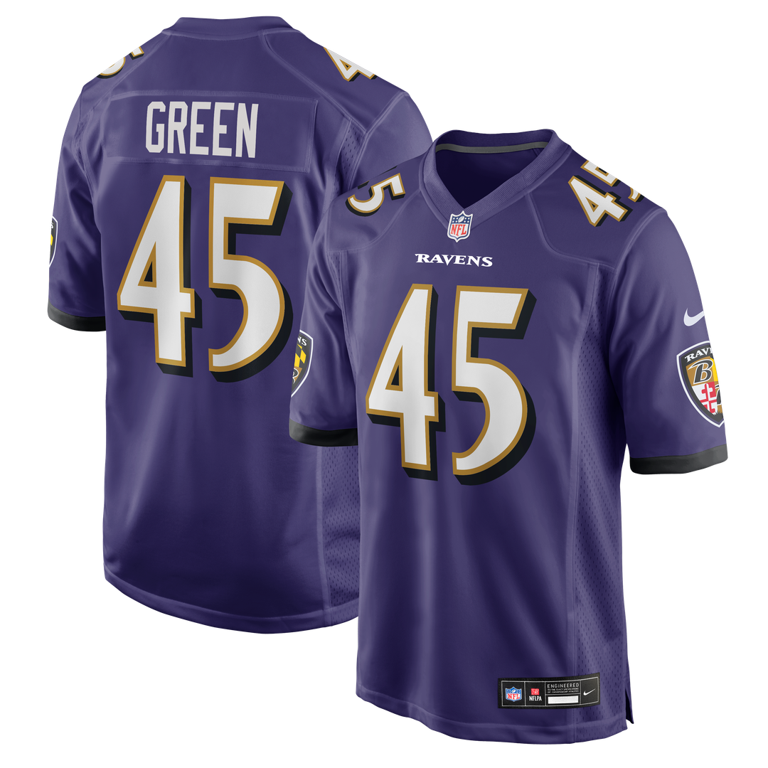 Baltimore Ravens Mike Green Nike Purple Team Game Jersey