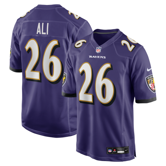 Baltimore Ravens Rasheen Ali Nike Purple Team Game Jersey