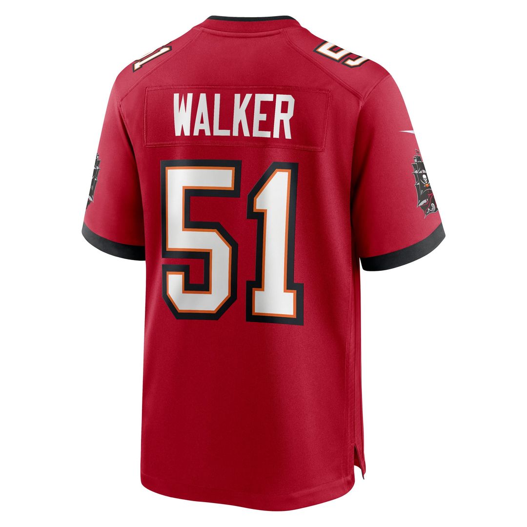 Tampa Bay Buccaneers David Walker Nike Red Team Game Jersey