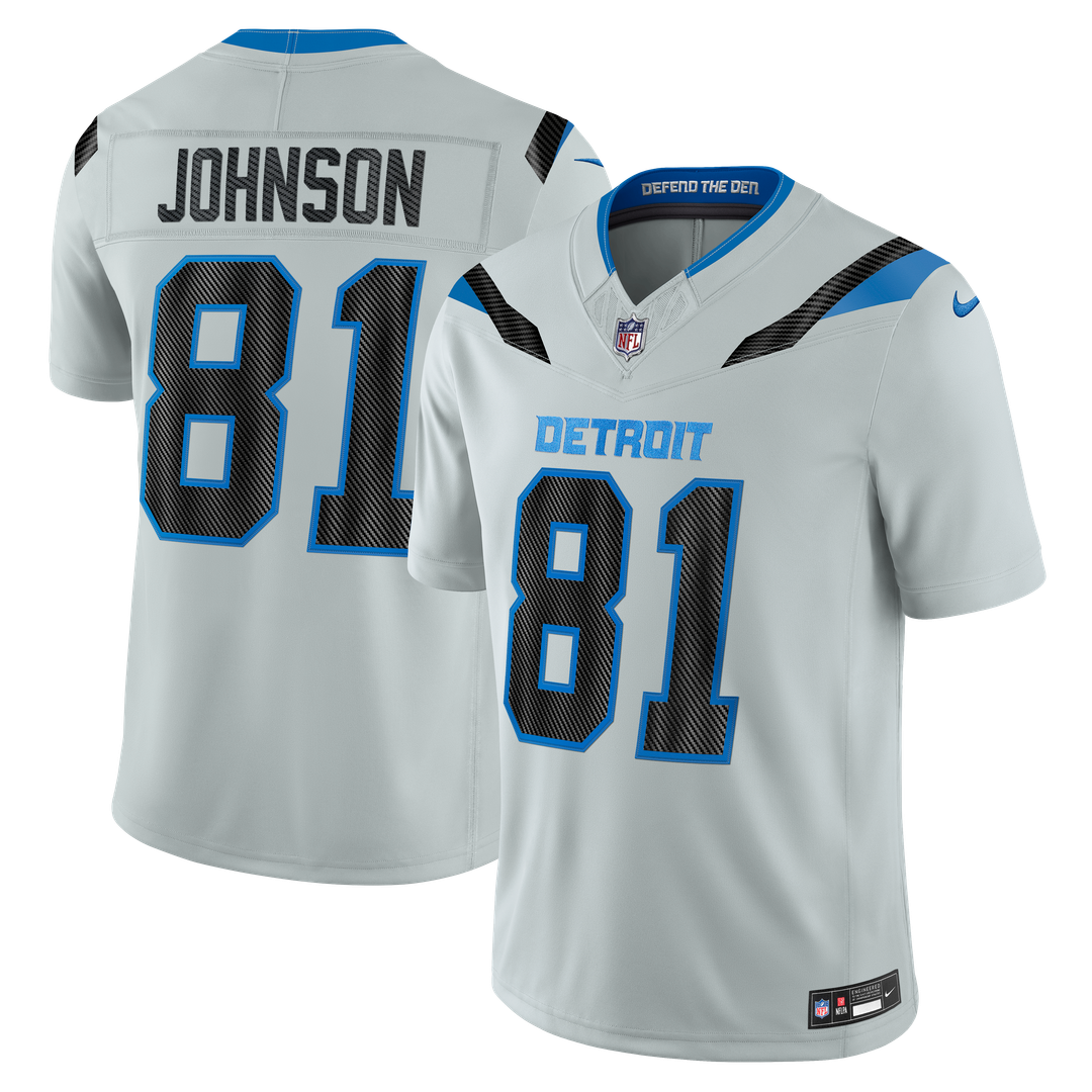 Detroit Lions Calvin Johnson Nike Silver 2026 Rivalries Collection Stitched Limited Jersey
