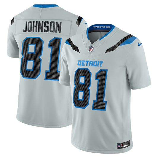 Detroit Lions Calvin Johnson Nike Silver 2026 Rivalries Collection Stitched Limited Jersey