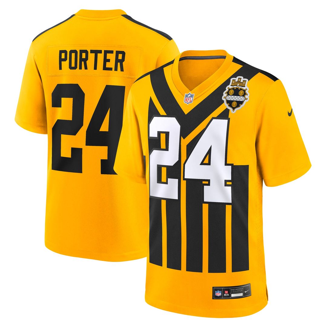 Pittsburgh Steelers Joey Porter Jr. Nike Gold Alternate 1933 Throwback Game Jersey