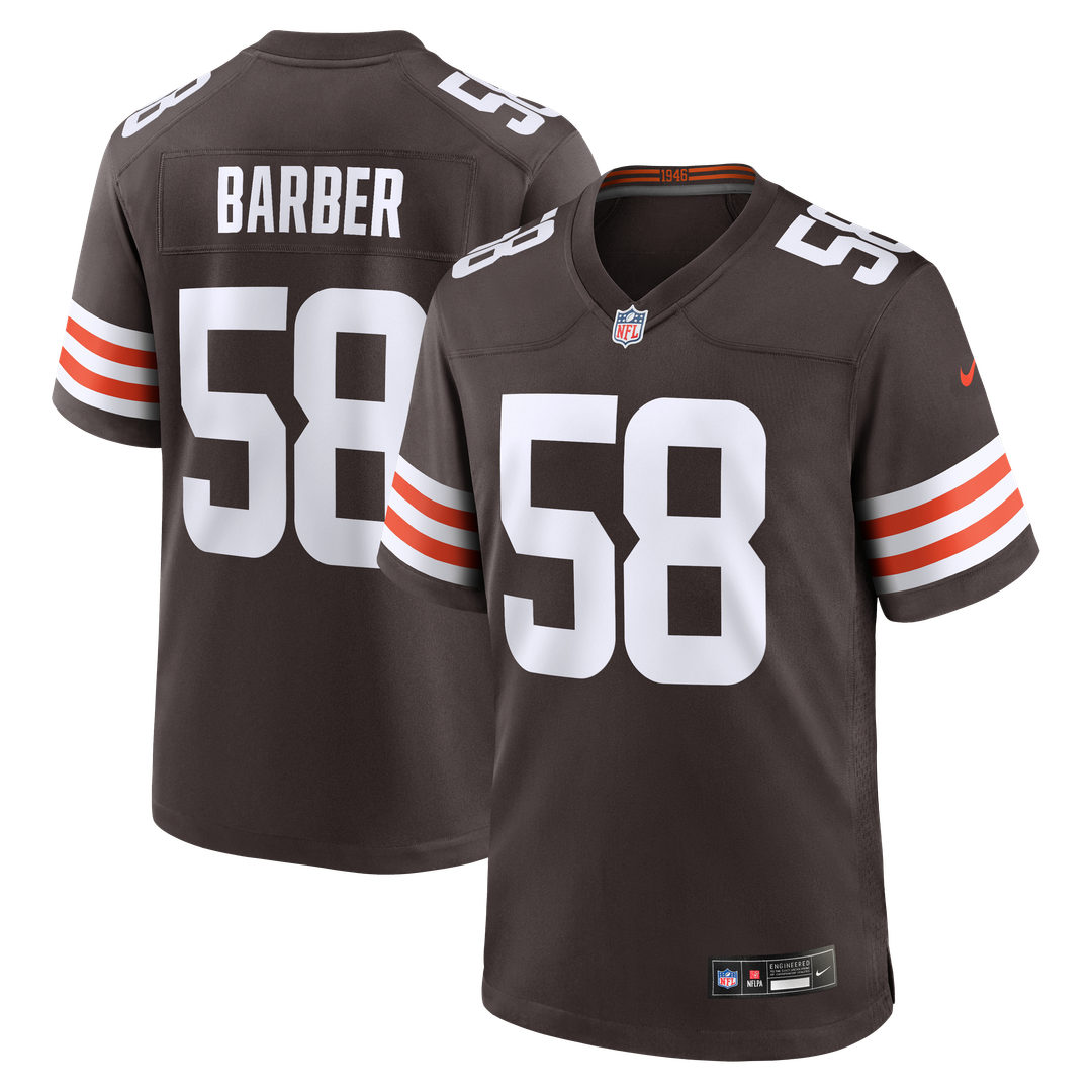 Cleveland Browns Austin Barber Nike Brown Team Game Jersey