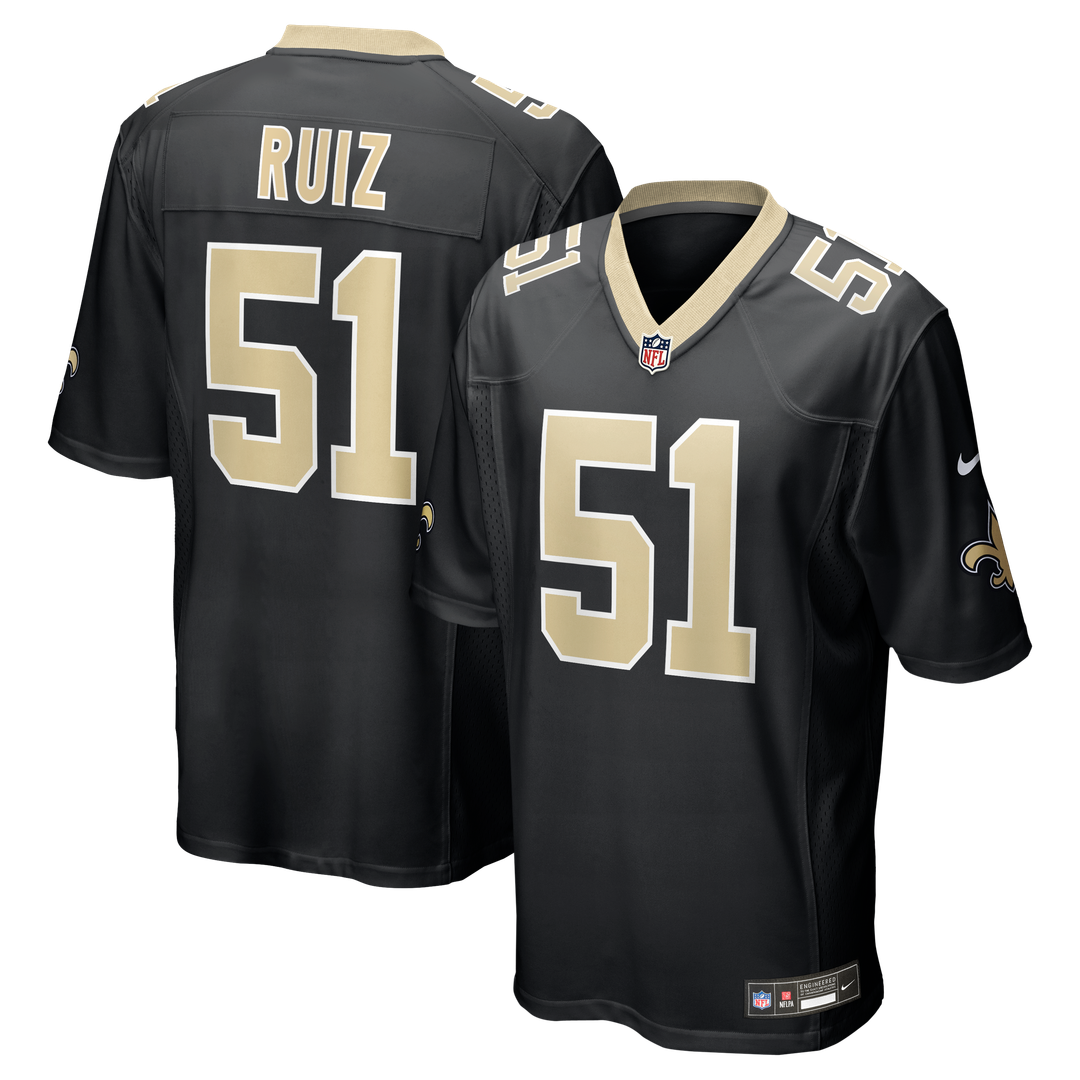 New Orleans Saints Cesar Ruiz Nike Black Game Jersey