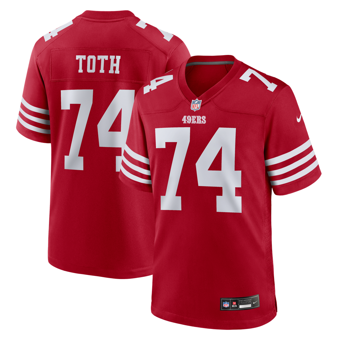 San Francisco 49ers Brett Toth Nike Scarlet Team Game Jersey