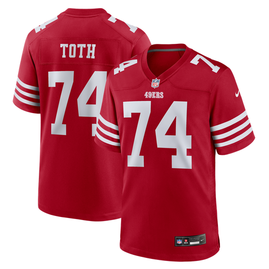 San Francisco 49ers Brett Toth Nike Scarlet Team Game Jersey