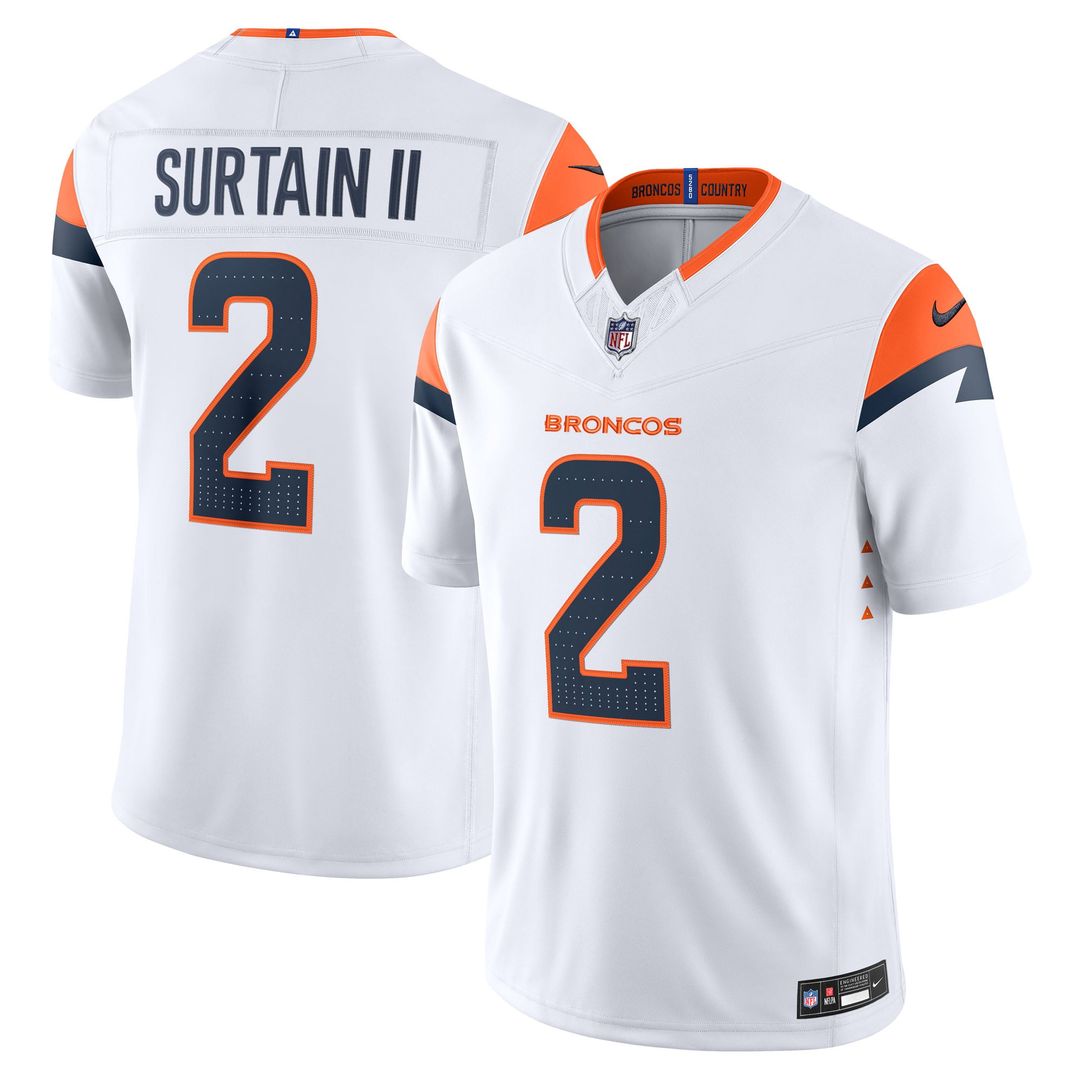 Denver Broncos Pat Surtain II Nike Navy Alternate Vapor F.U.S.E. Stitched Limited Jersey