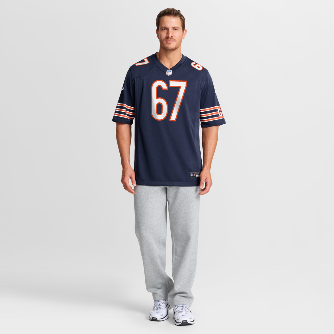 Chicago Bears Garrett Bradbury Nike Navy Team Game Jersey