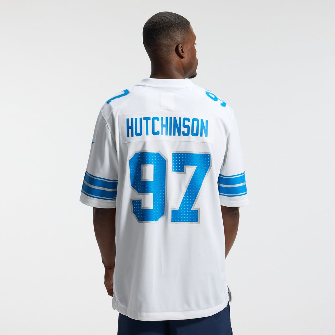 Detroit Lions Aidan Hutchinson Nike White Game Jersey