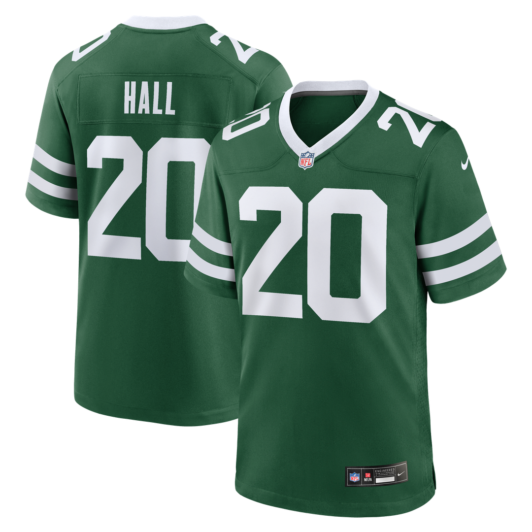 New York Jets Breece Hall Nike Legacy Black Alternate Game Jersey