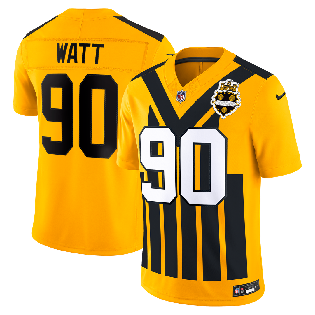 Pittsburgh Steelers T.J. Watt Nike Gold Alternate Vapor F.U.S.E. Stitched Limited Jersey