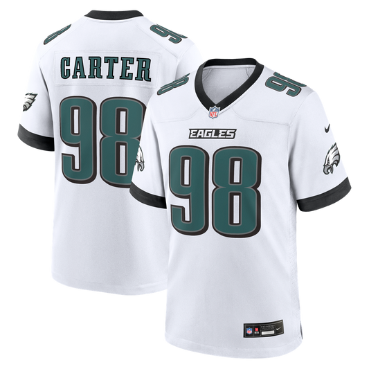 Philadelphia Eagles Jalen Carter Nike White Game Jersey