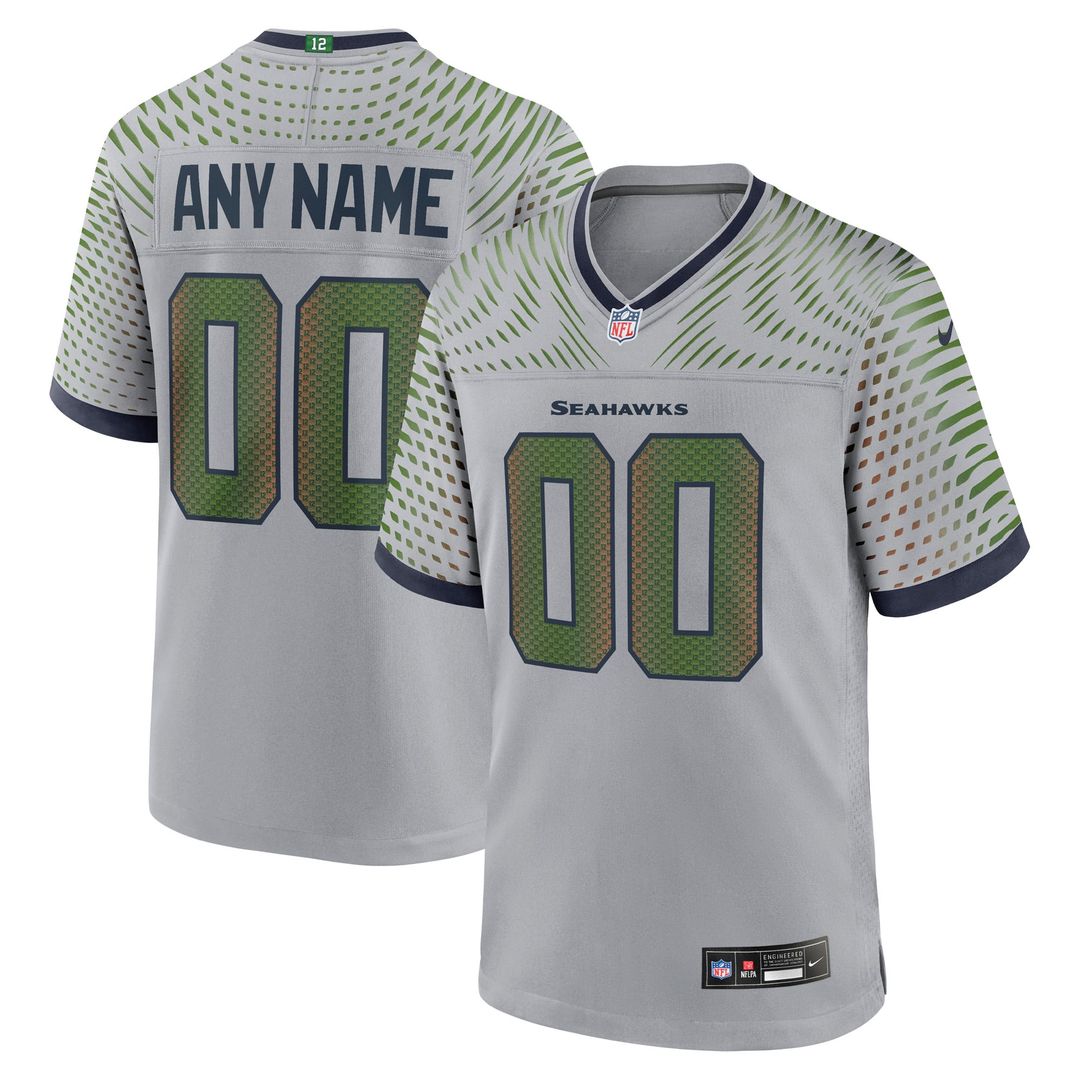 Seattle Seahawks Nike Gray Rivalries Collection Custom Game Jersey