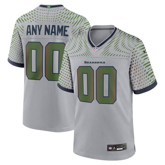 Seattle Seahawks Nike Gray Rivalries Collection Custom Game Jersey