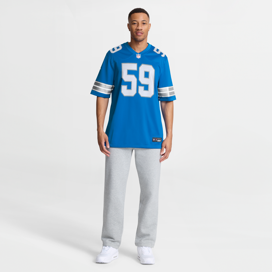 Detroit Lions Giovanni Manu Nike Blue Team Game Jersey