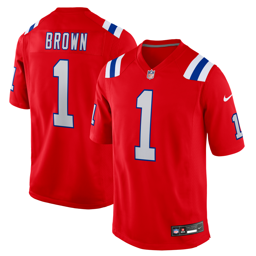New England Patriots A.J. Brown Nike Navy Team Game Jersey