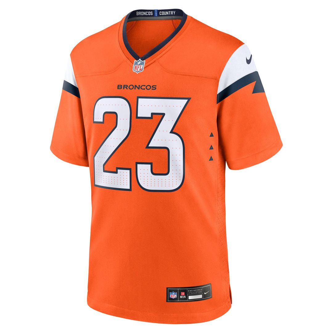 Denver Broncos Jahdae Barron Nike Orange Game Player Jersey