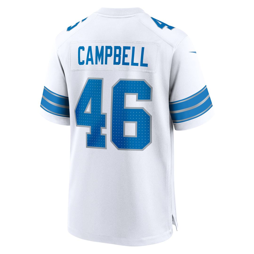 Detroit Lions Jack Campbell Nike White White Game Jersey