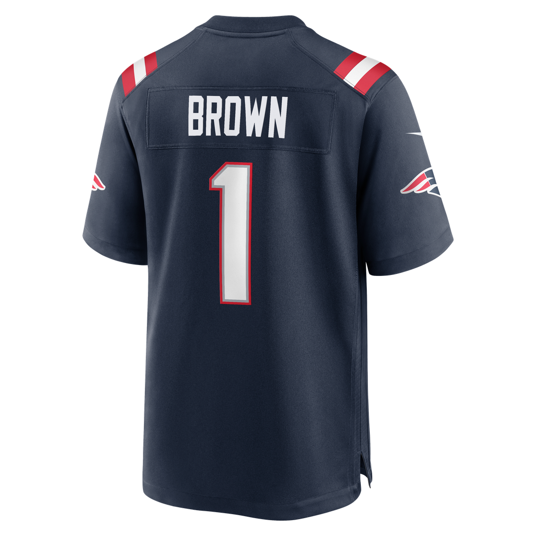 New England Patriots A.J. Brown Nike Red Game Jersey