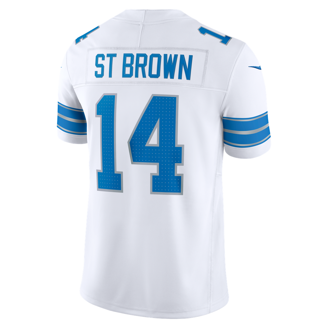 Detroit Lions Amon-Ra St. Brown Nike White Vapor F.U.S.E. Stitched Limited Jersey