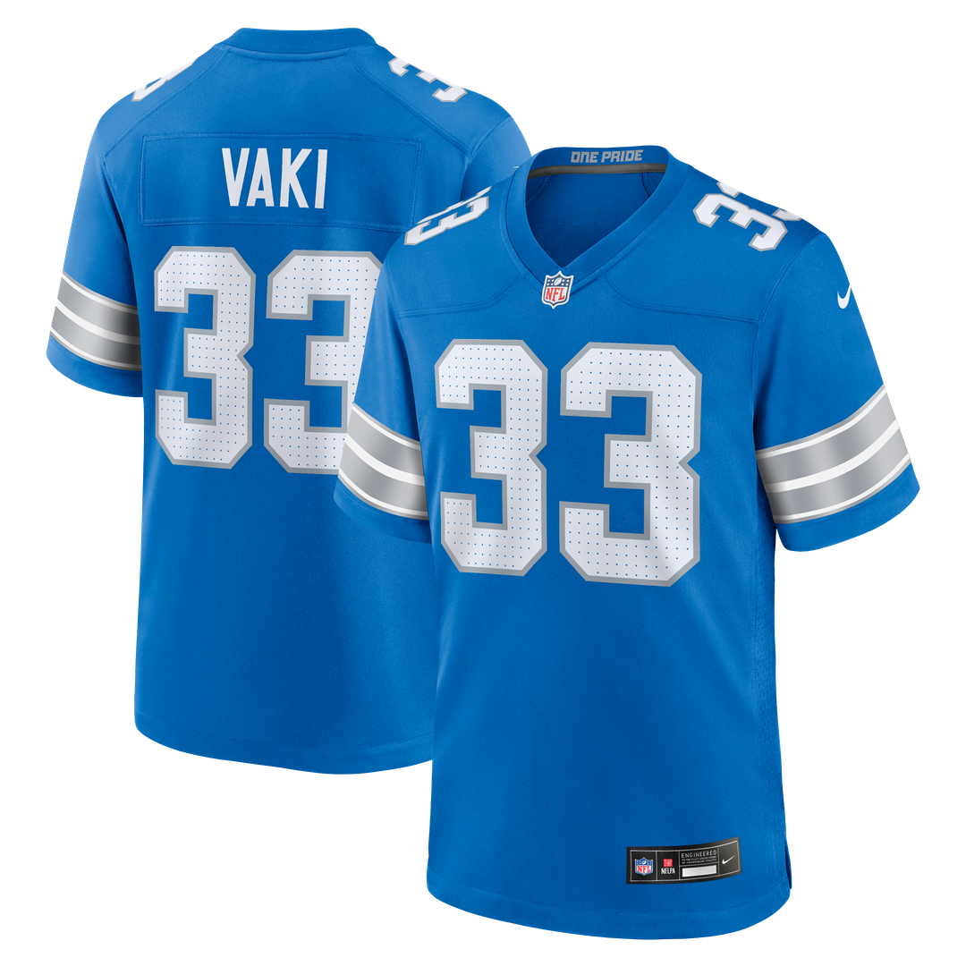 Detroit Lions Sione Vaki Nike Blue Team Game Jersey