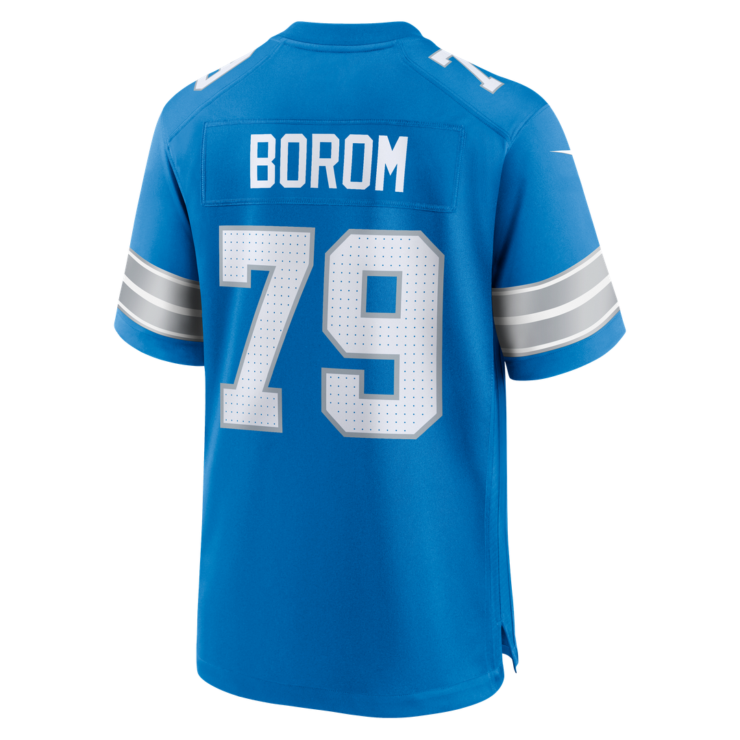 Detroit Lions Larry Borom Nike Blue Team Game Jersey