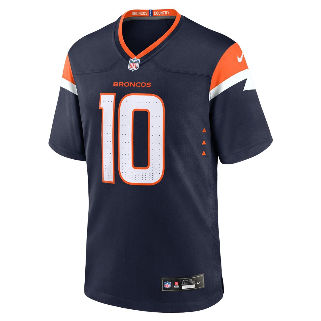 Denver Broncos Bo Nix Nike Orange Player Game Jersey