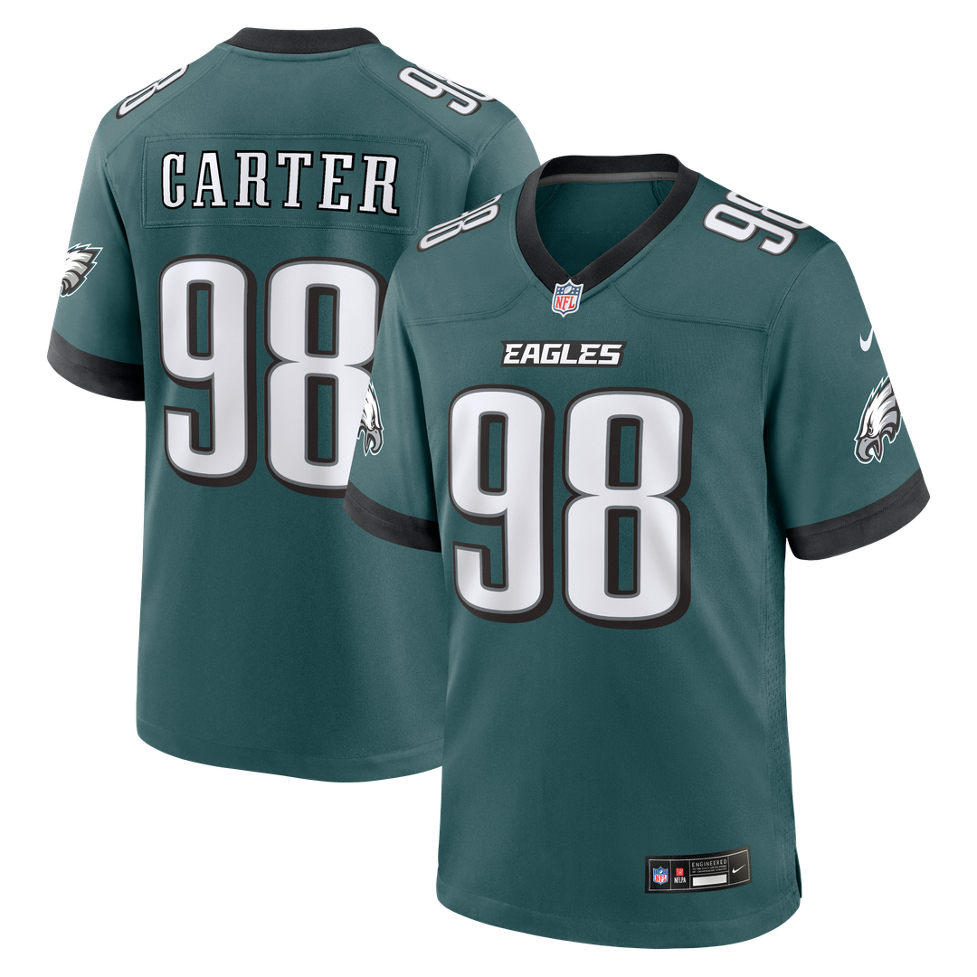 Philadelphia Eagles Jalen Carter Nike Midnight Green Team Game Jersey