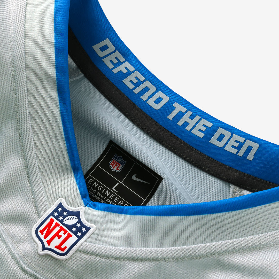 Detroit Lions Barry Sanders Nike Silver 2026 Rivalries Collection Game Jersey