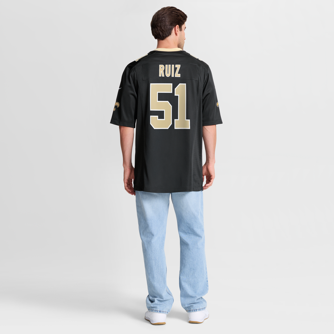 New Orleans Saints Cesar Ruiz Nike Black Player Game Jersey
