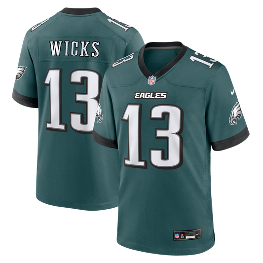 Philadelphia Eagles Dontayvion Wicks Nike Midnight Green Team Game Jersey
