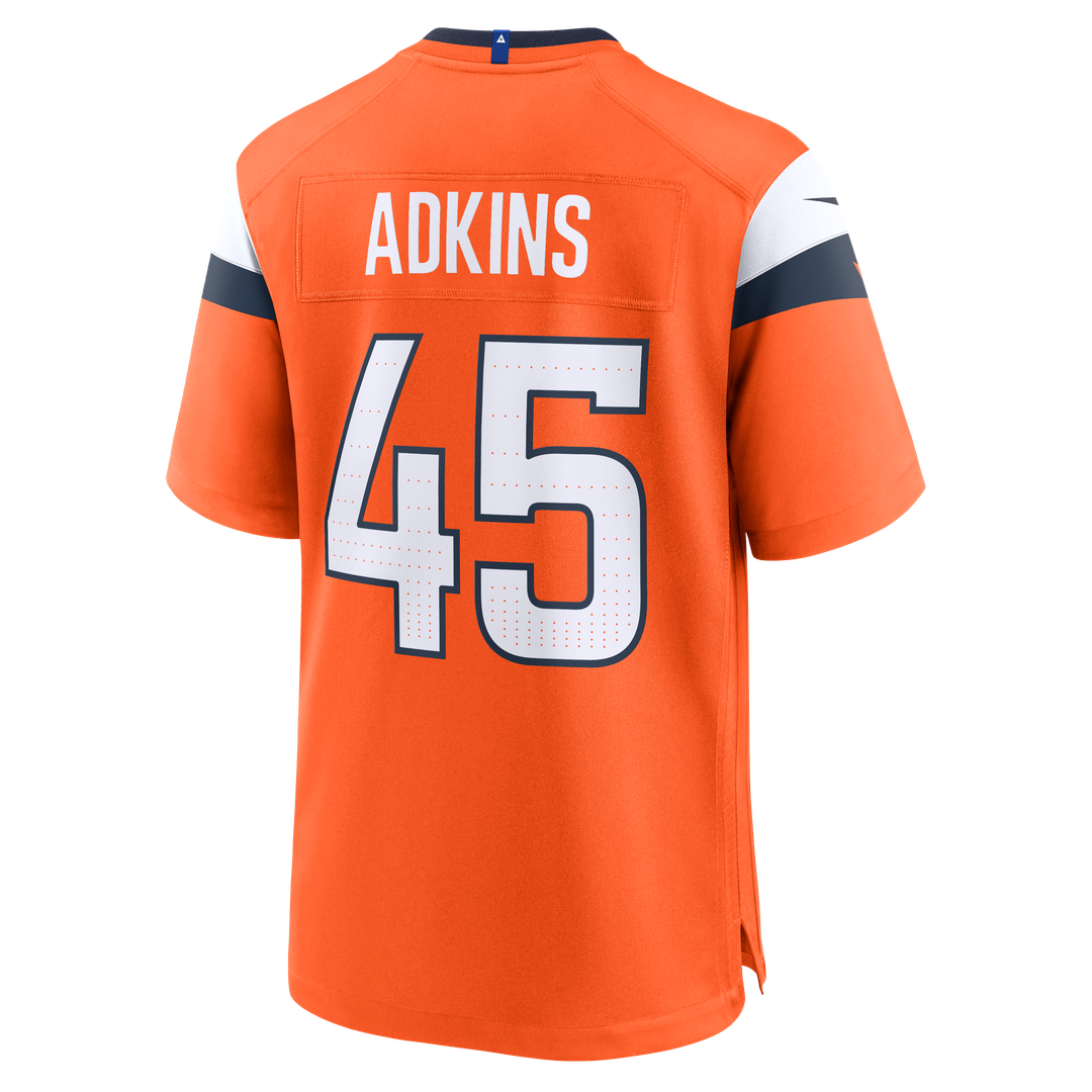 Denver Broncos Nate Adkins Nike Orange Team Game Jersey