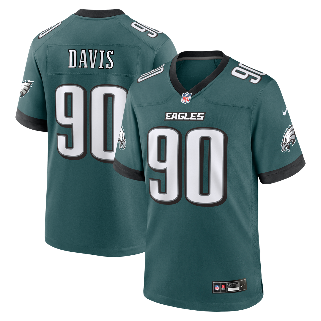 Philadelphia Eagles Jordan Davis Nike Kelly Green Alternate Game Jersey
