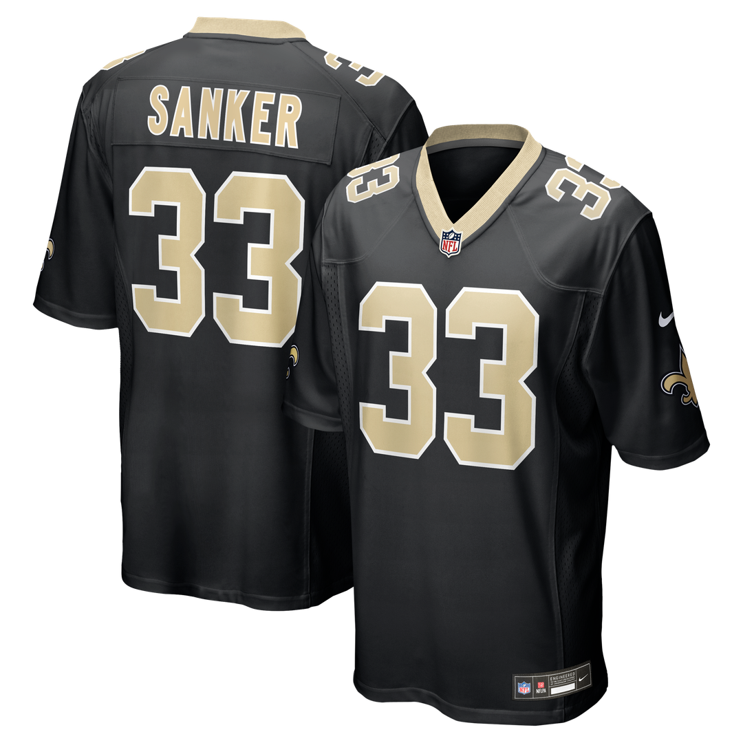 New Orleans Saints Jonas Sanker Nike Black Team Game Jersey
