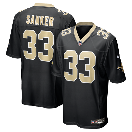 New Orleans Saints Jonas Sanker Nike Black Team Game Jersey
