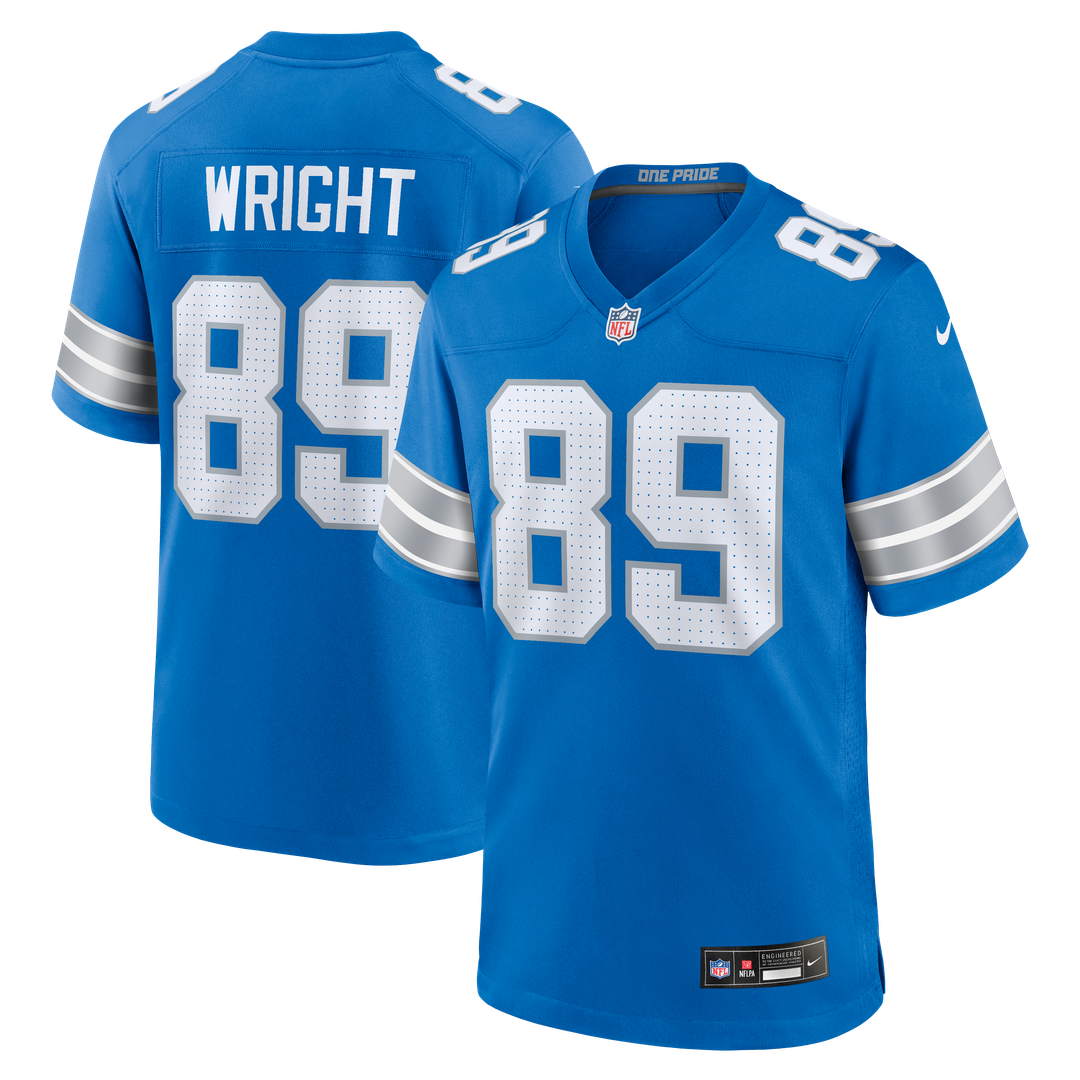 Detroit Lions Brock Wright Nike Blue Team Game Jersey